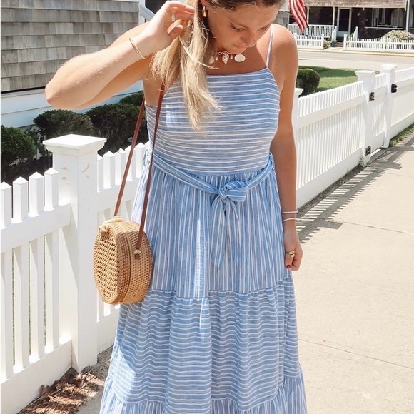 Gilli Dresses & Skirts - Gilli Light Blue and White Striped Maxi Dress